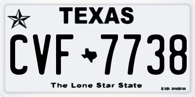 TX license plate CVF7738