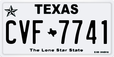 TX license plate CVF7741