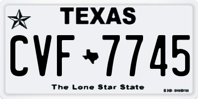 TX license plate CVF7745