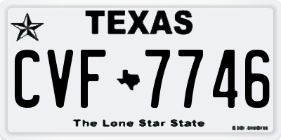 TX license plate CVF7746