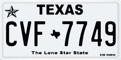 TX license plate CVF7749