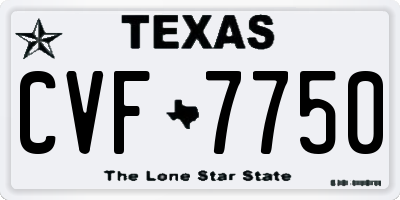 TX license plate CVF7750