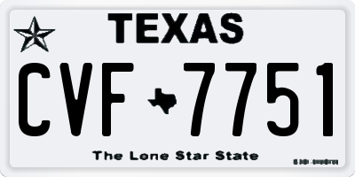 TX license plate CVF7751