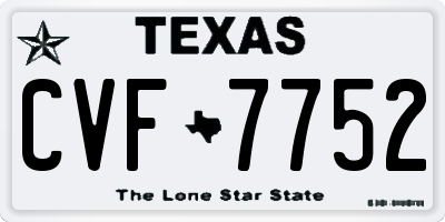 TX license plate CVF7752