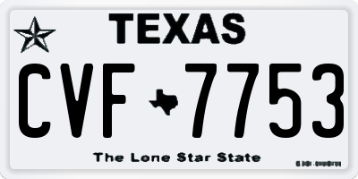 TX license plate CVF7753