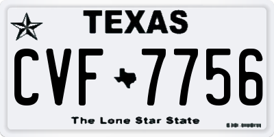 TX license plate CVF7756