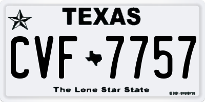 TX license plate CVF7757