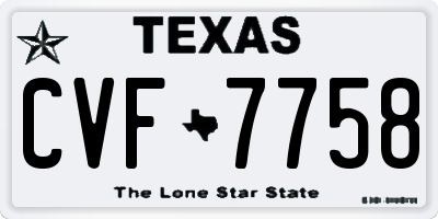 TX license plate CVF7758