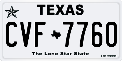 TX license plate CVF7760