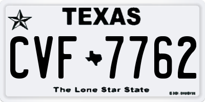 TX license plate CVF7762