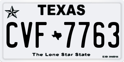 TX license plate CVF7763