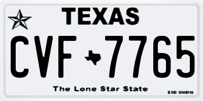TX license plate CVF7765