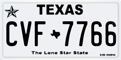 TX license plate CVF7766