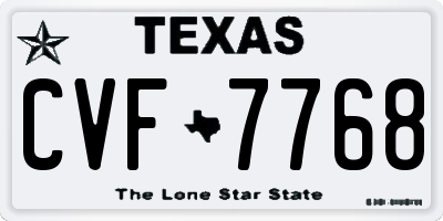 TX license plate CVF7768