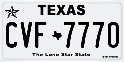 TX license plate CVF7770