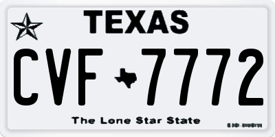 TX license plate CVF7772