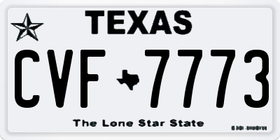 TX license plate CVF7773