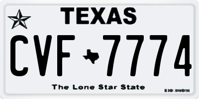 TX license plate CVF7774