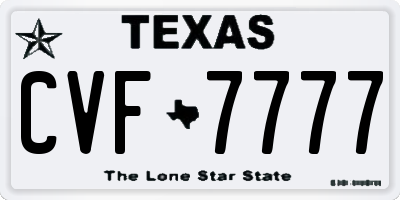 TX license plate CVF7777