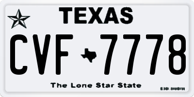 TX license plate CVF7778