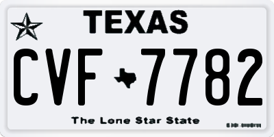 TX license plate CVF7782