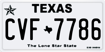 TX license plate CVF7786