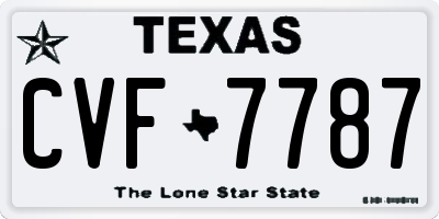 TX license plate CVF7787