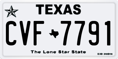 TX license plate CVF7791