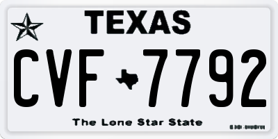 TX license plate CVF7792