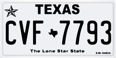 TX license plate CVF7793