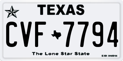 TX license plate CVF7794