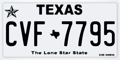 TX license plate CVF7795