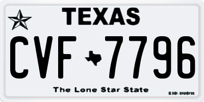 TX license plate CVF7796