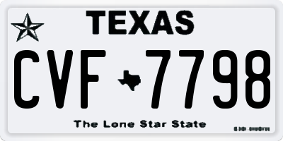 TX license plate CVF7798