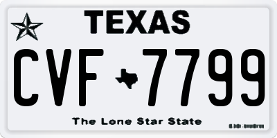 TX license plate CVF7799