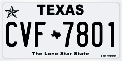 TX license plate CVF7801