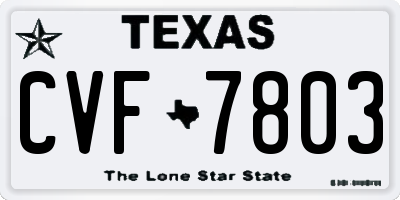 TX license plate CVF7803
