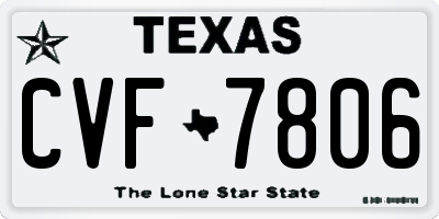 TX license plate CVF7806