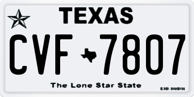 TX license plate CVF7807