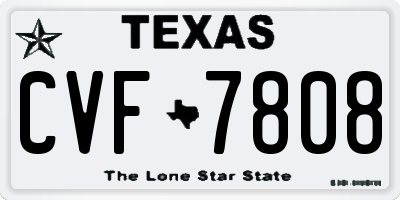 TX license plate CVF7808