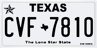 TX license plate CVF7810