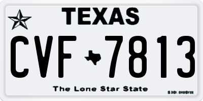 TX license plate CVF7813