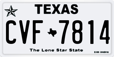 TX license plate CVF7814