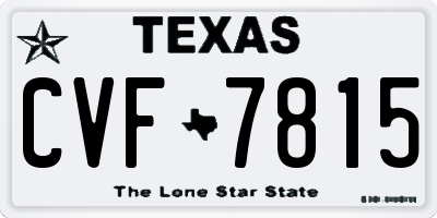 TX license plate CVF7815