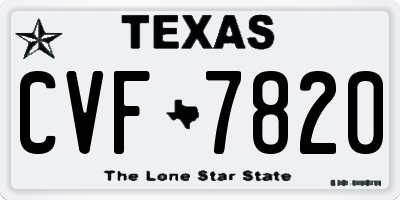 TX license plate CVF7820