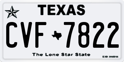 TX license plate CVF7822