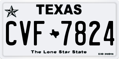 TX license plate CVF7824