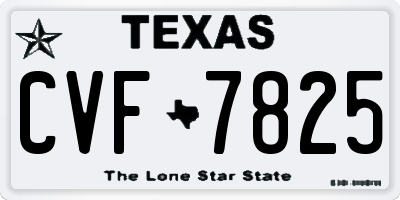 TX license plate CVF7825