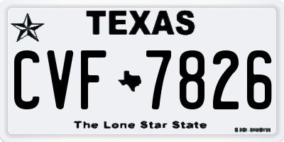 TX license plate CVF7826