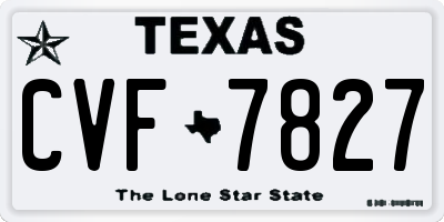 TX license plate CVF7827